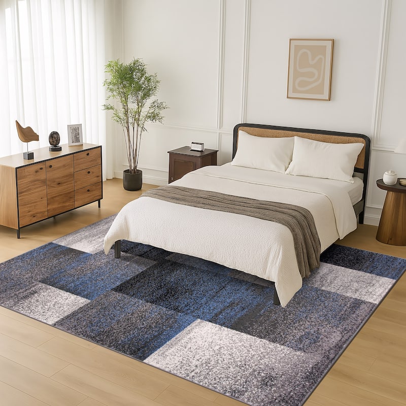 World Rug Gallery Modern Geometric Boxes Area Rug