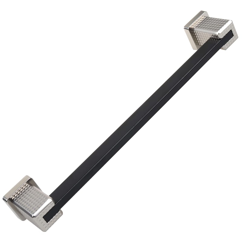 7.56 in. CC Modern Flat Embossed Matte Black Cabinet Pulls (5-Pack)