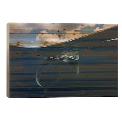 Little Manta Ray Print On Wood by Barathieu Gabriel - Multi-Color