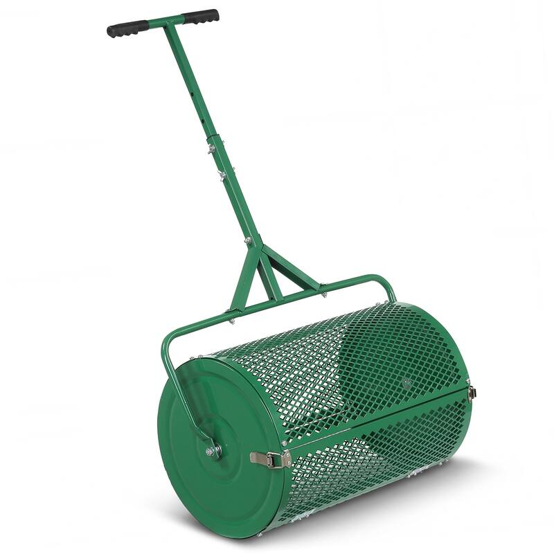 Gymax 24'' Compost Spreader w/ Height-Adjustable T-Shaped Handle for