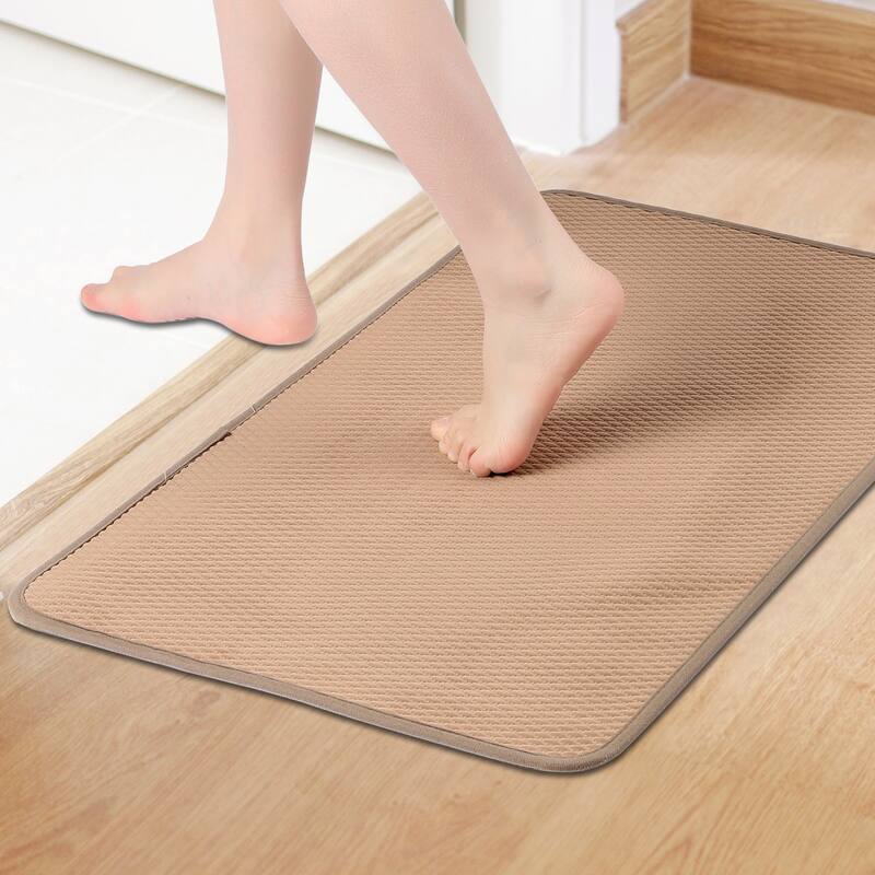 Bathroom Rugs Mat, Extra Soft and Absorbent Bath Rugs, Non-Slip Bath Floor Mats, Bath Carpet for Sink, Tub and Shower - Brown - 16" x 24"