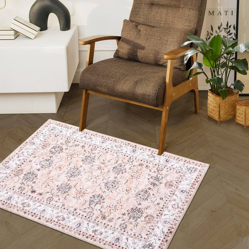 Garvee Boho Rugs Bohemian Rugs Floral Distressed Area Rug