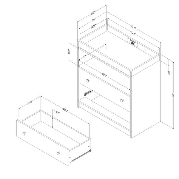 dimension image slide 1 of 2, South Shore Sweedi Changing table