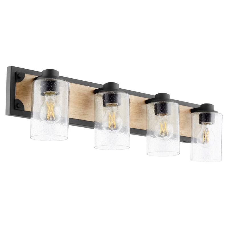 Quorum International 3 Light 31" Wide Bathroom Vanity Light - Noir / Driftwood