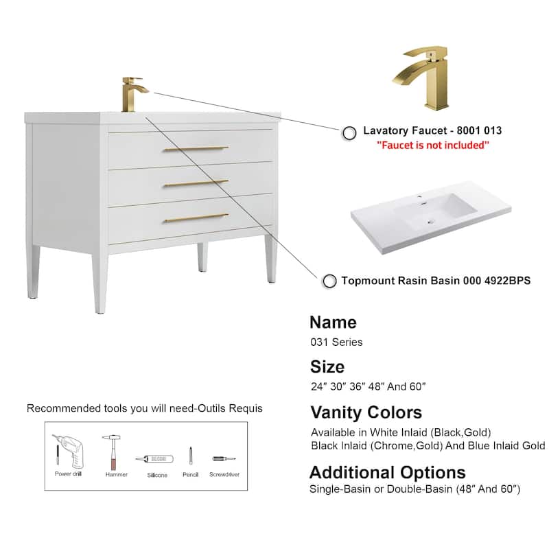 Ayer 48" Single Bathroom Vanity Set