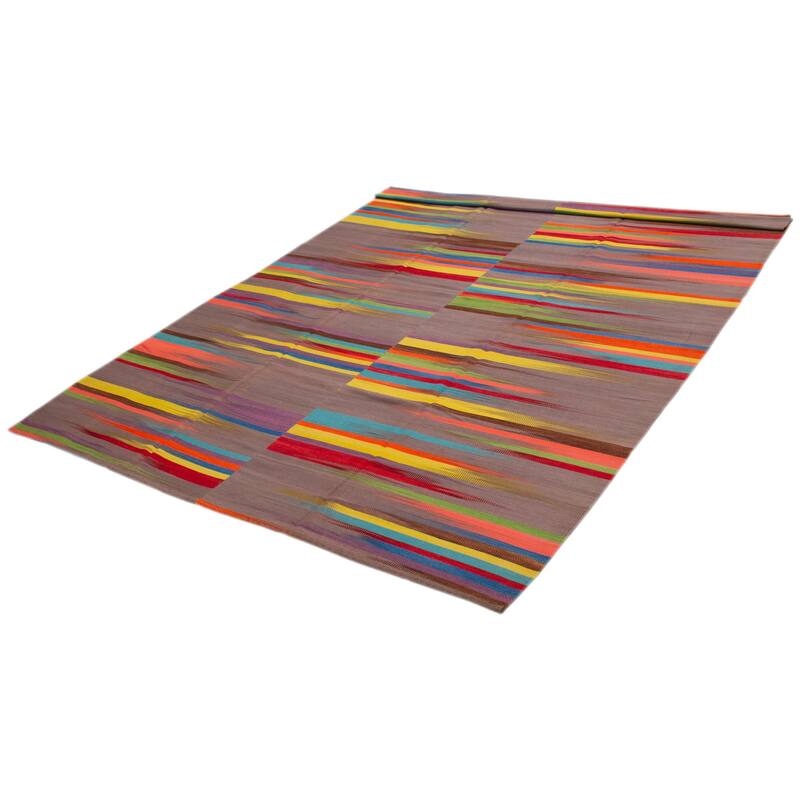 ECARPETGALLERY Flat-Weave Ankara FW Grey Wool Kilim - 9'10 x 12'10