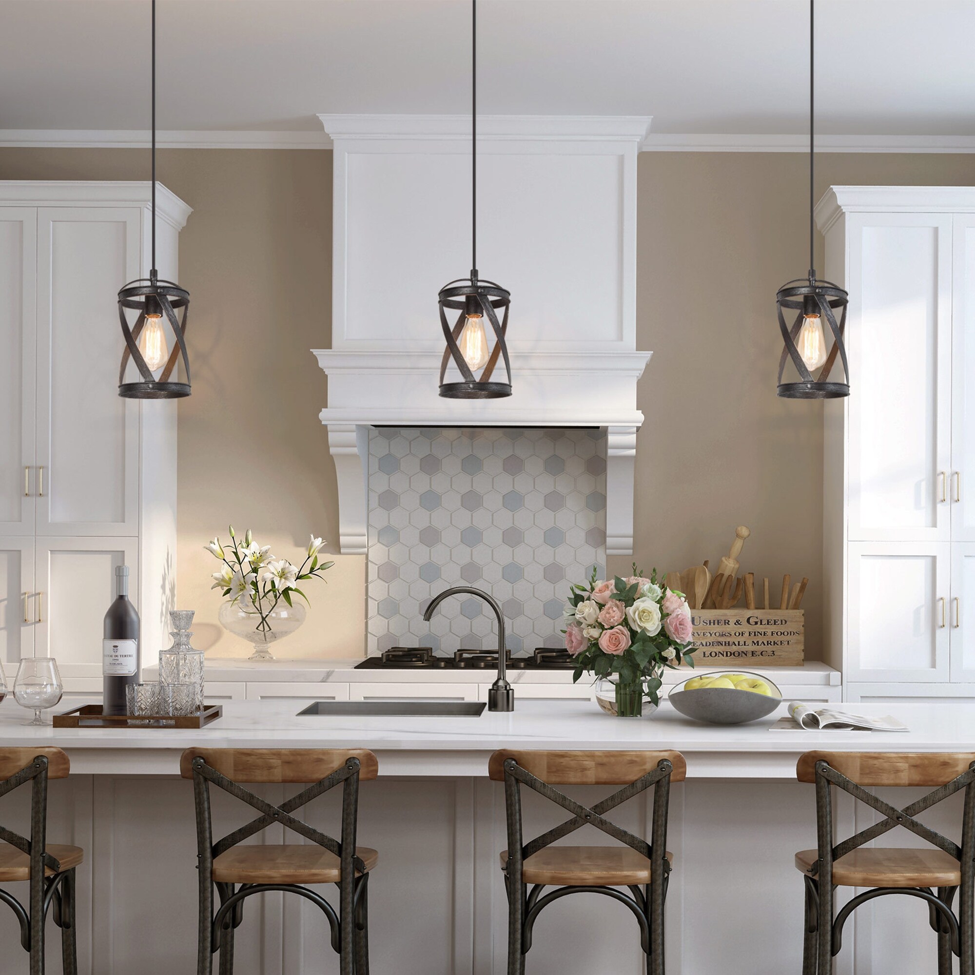 Modern Farmhouse 1-Light Cylinder Pendant Kitchen Island ...