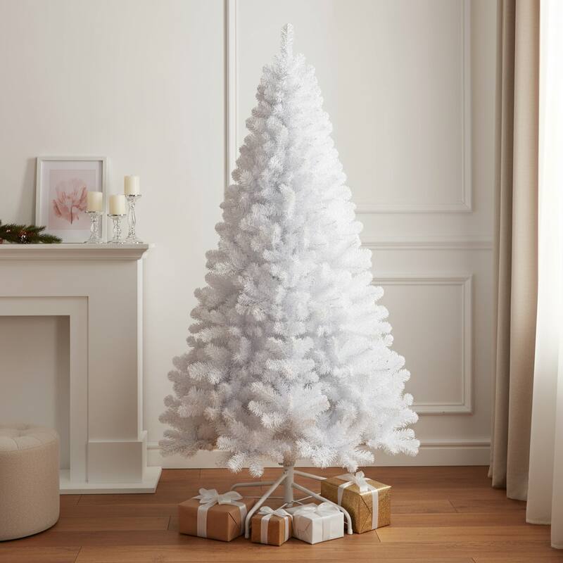 HomeRoots 9' White Full Spruce Christmas Tree - 7.5 Foot