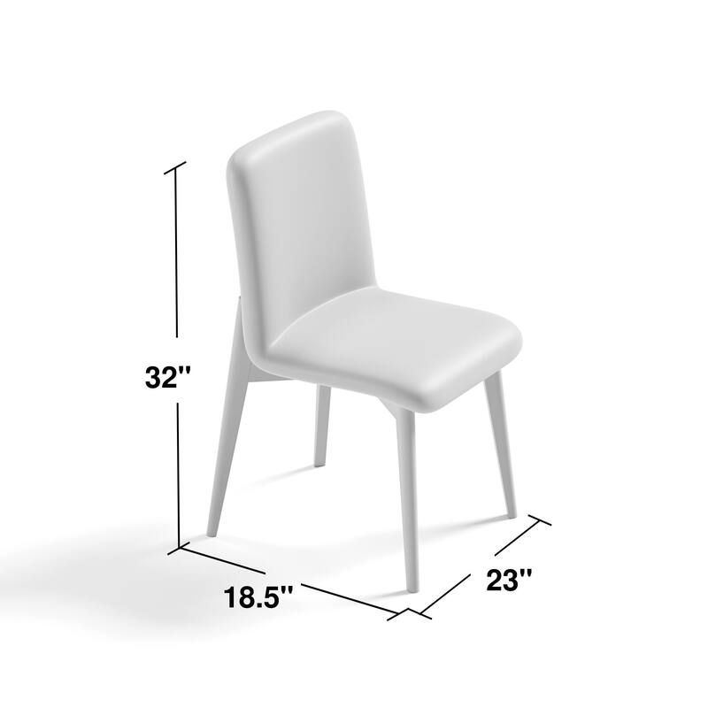 2Pcs Upholstered Dining Chairs Modern Fabric Kitchen Chairs with Padded Seat & Sturdy Wood Legs Side Chairs