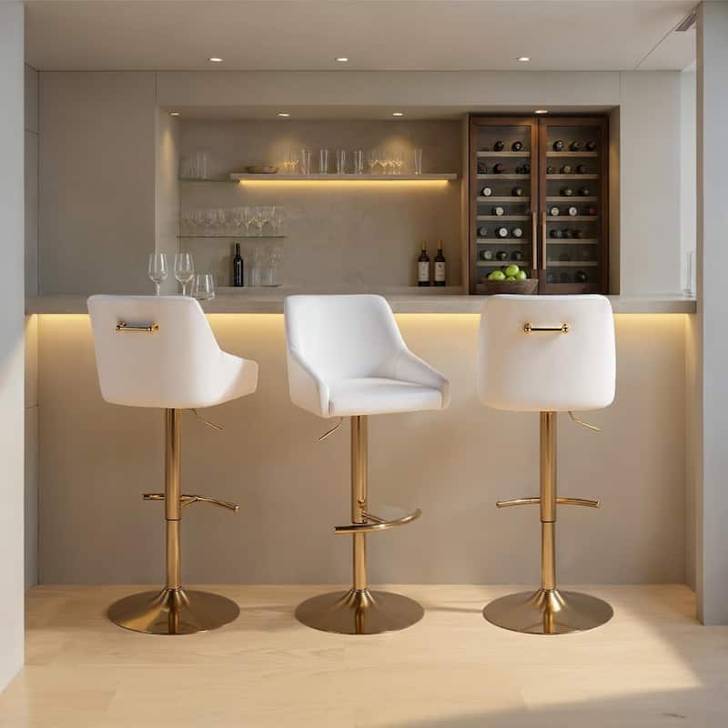 Porch & Den Hadley Adjustable Bar Stool with Rounded T Footrest (Set of 2)