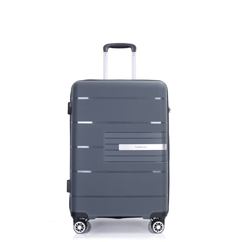 3-Piece, 20, 24, 28-Inch Modern Luggage Sets Hard-Shell Luggage with TSA Lock, for Boarding Travel, Gray