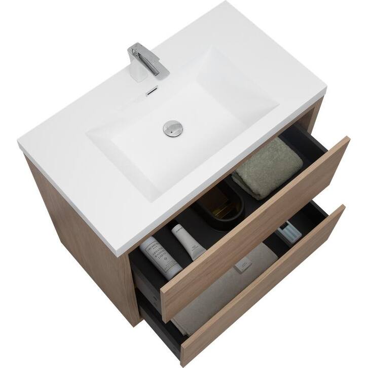 Abruzzo 36" Freestanding Bathroom Vanity with Stone Resin Sink and Two Soft Close Drawers