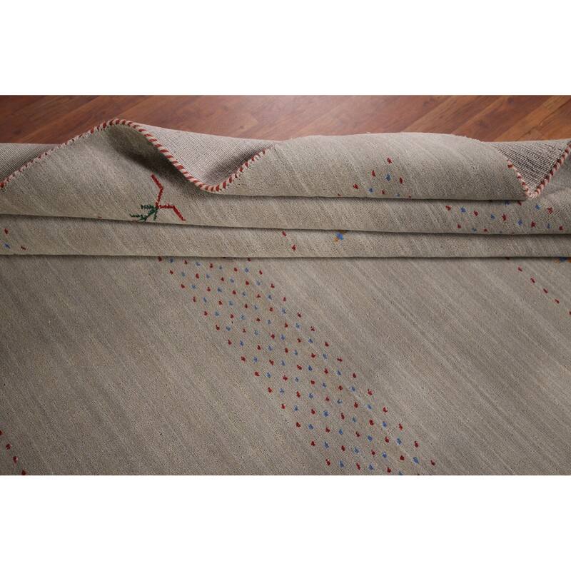 Gabbeh Indian Area Rug Handmade Tribal Wool Carpet - 6'8"x 9'6"
