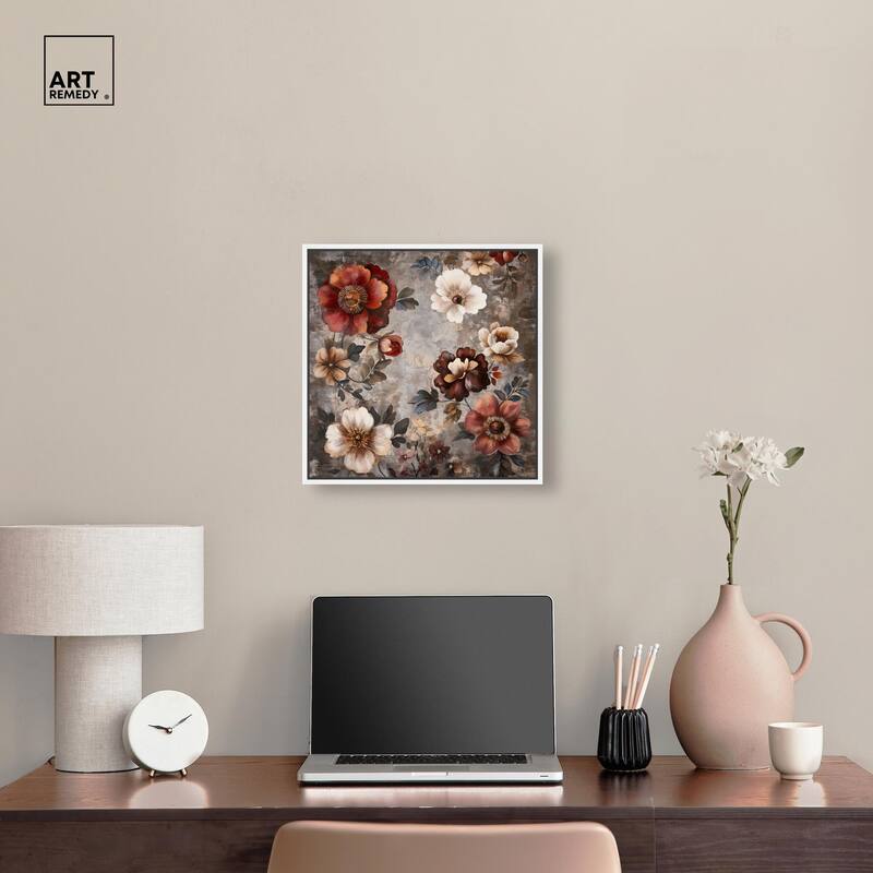 Dusk Dahlias Canvas by Art Remedy