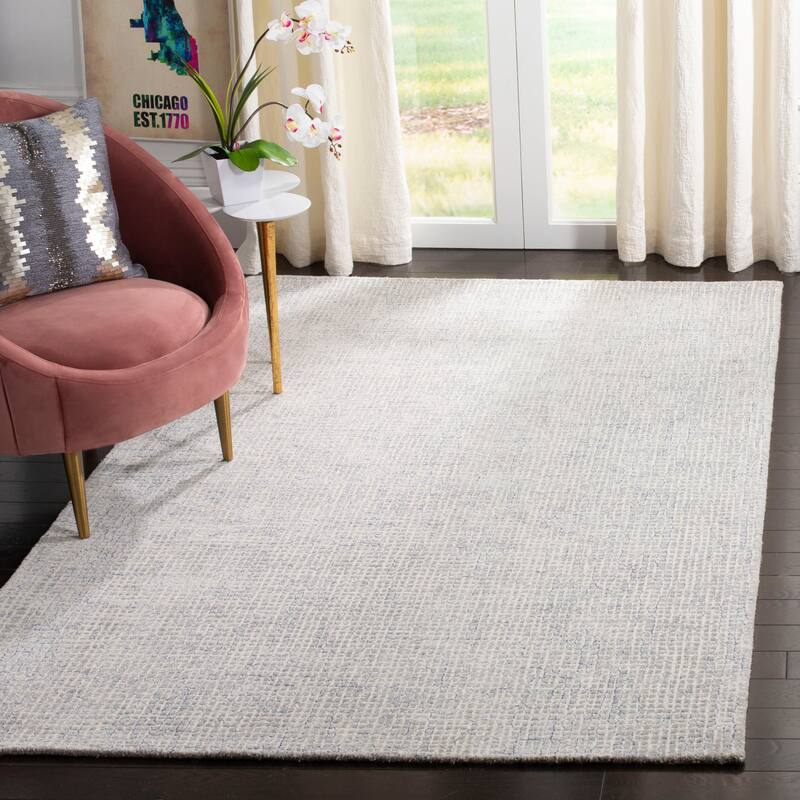 SAFAVIEH Handmade Abstract Lilo Modern Wool Rug - 4' x 6' - Silver/Blue