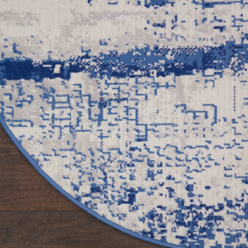 Nourison Whimsicle Modern Abstract Ivory Navy Area Rug