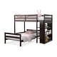 preview thumbnail 21 of 27, Costway Twin Over Twin Loft Bunk Bed Wood w/Bookcase Guardrail Ladder - 79.5'' x 44'' x 58.5'' Espresso