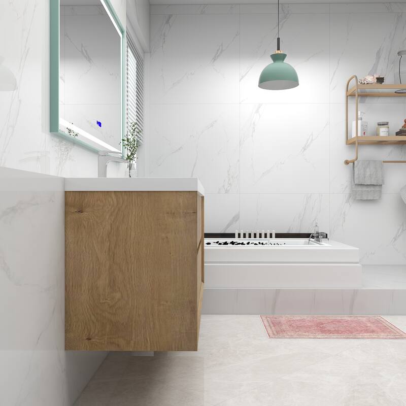 Selina 60" Wall Mounted Vanity with Single Sink on the Left - 60