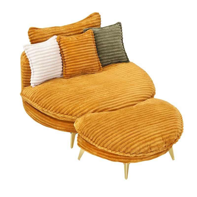 Modern 65-Inch Corduroy Loveseat with Metal Trim, Perfect for Apartments & Offices