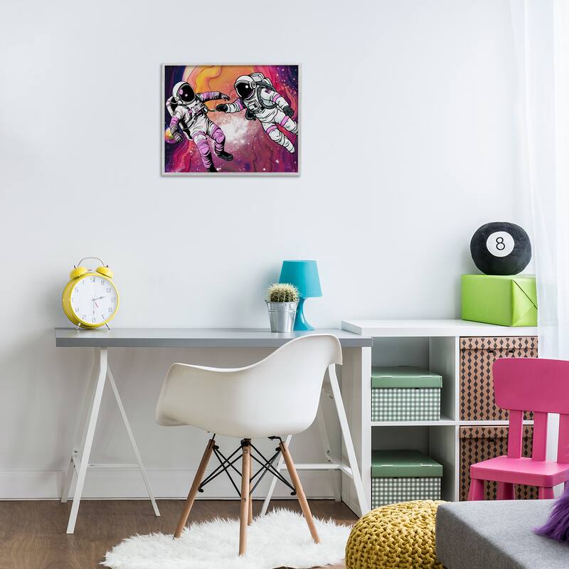 Stupell Swirling Cosmic Space Astronauts Framed Giclee Art Design By Jesse Keith