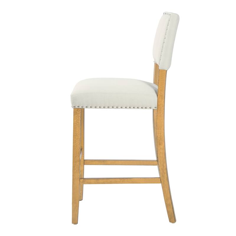 Mayfield Contemporary Linen Barstool (Set of 2) by Christopher Knight Home - 22.25" D x 18.50" W x 44.50" H
