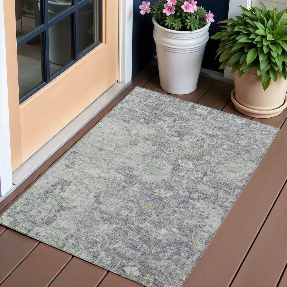 HomeRoots Oriental Traditional Rectangle Outdoor Rug