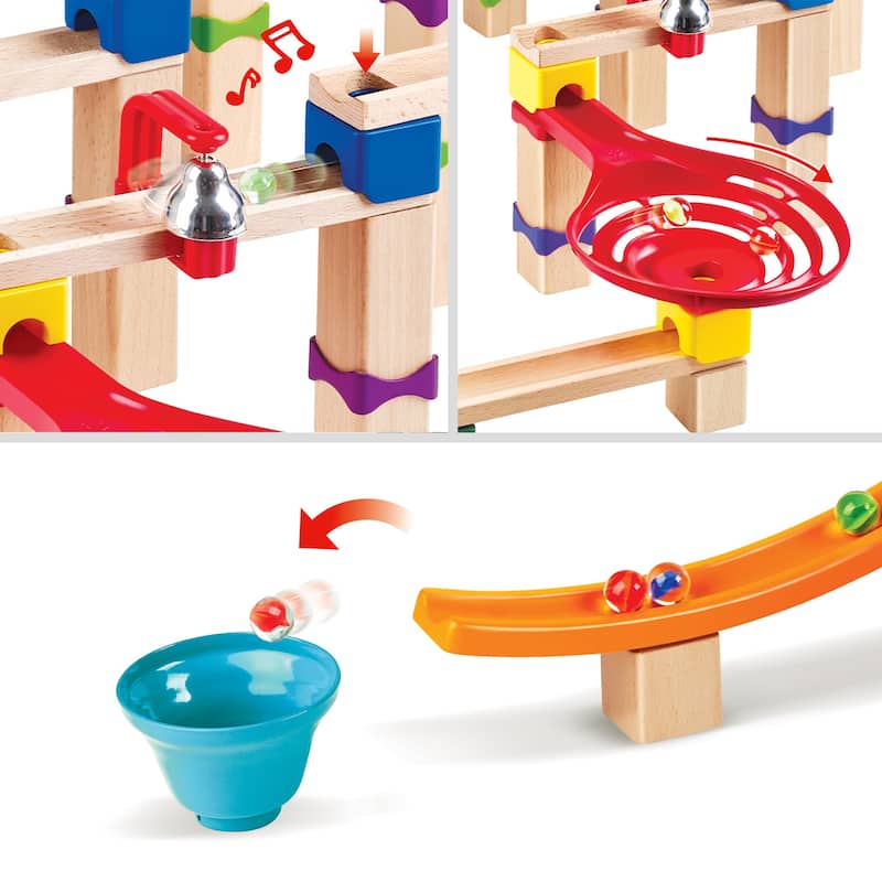 Hape Marble Run Tricks n' Twists DIY Wood Building Racetrack, 129 Pieces