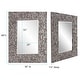 preview thumbnail 9 of 8, Allan Andrews Gray Rectangular Wall Mirror with Wood Block Mosaic Frame - 48"H x 36"W