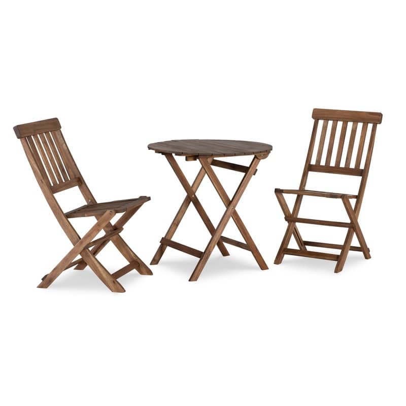 Linon Catalan Three-Piece Cafe Teak Set