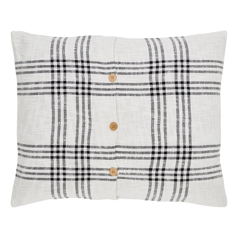 Black Plaid Standard Sham 21x27