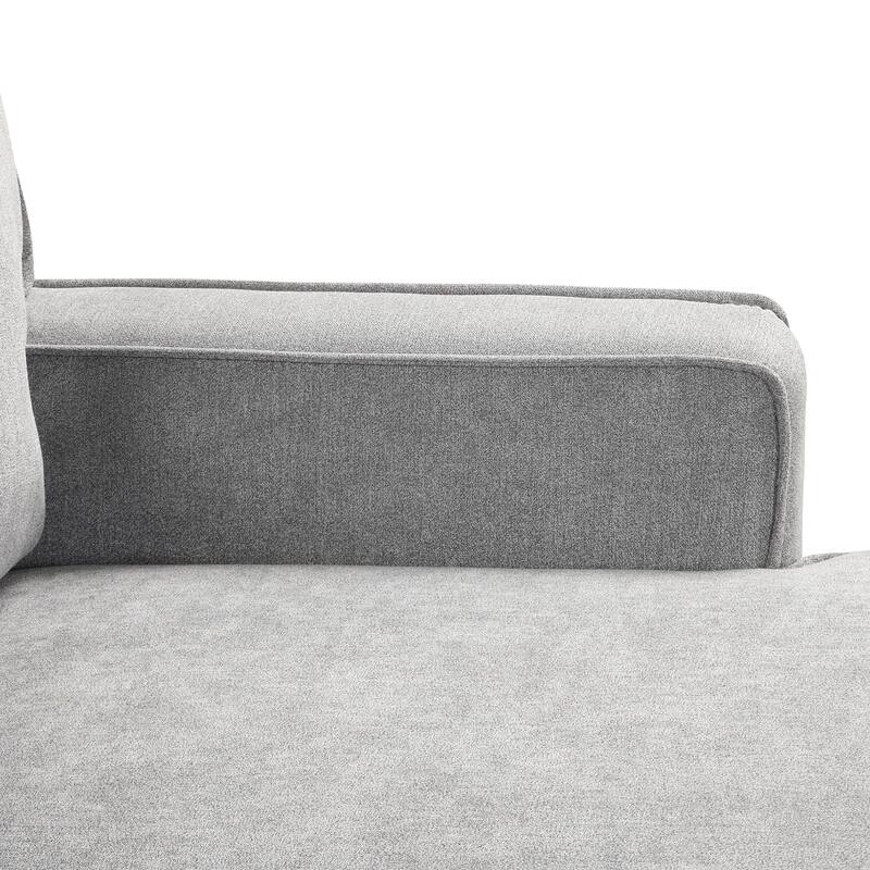 Gray Polyester Sleeper Sectional Sofa with Storage, Cup Holders & USB, 89x59x38 inches, 245 Pounds