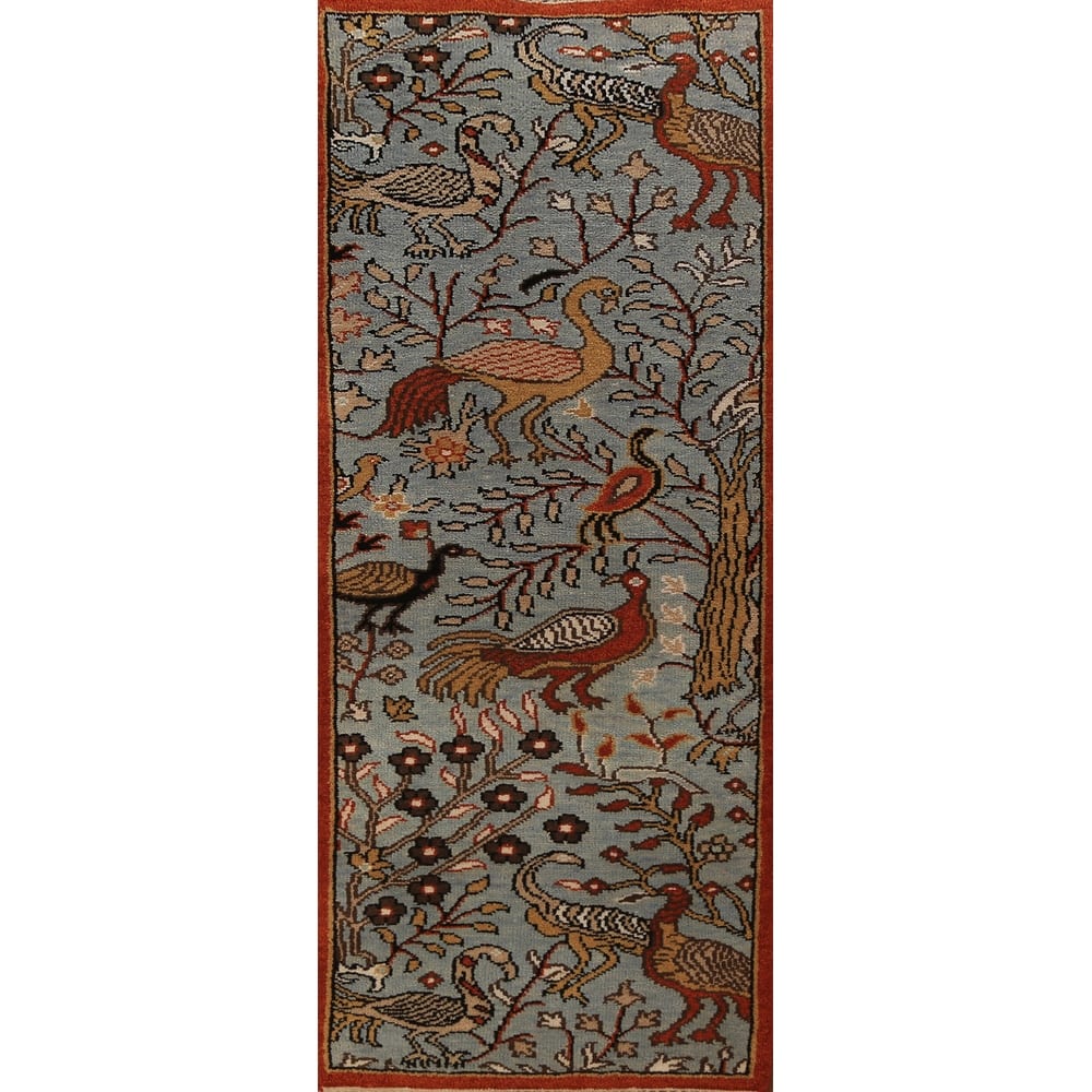 Traditional Ziegler Indian Runner Rug Hand-Knotted Wool Carpet - 2'6"x 7'11"