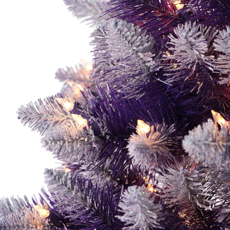 Puleo International 4' Pre-Lit Fashion Purple Pine Artificial Christmas Tree
