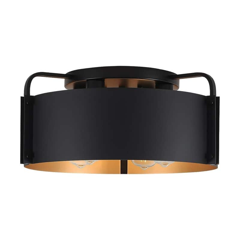 4 Light bulbs light black gold light fixture metal ceiling light - N/A