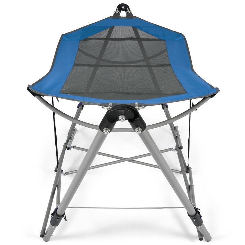 Gymax Folding Hammock Indoor & Outdoor Hammock with Side Pocket & Iron