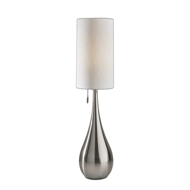 Brushed Steel Metal Teardrop Table Lamp - 9 x 9 x 34.5