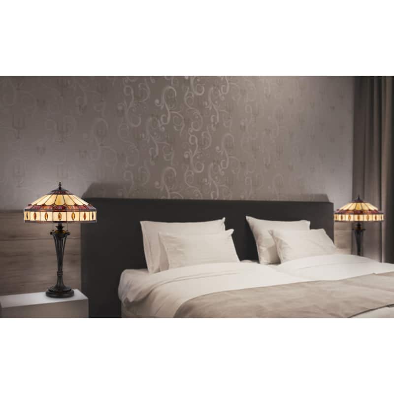 60W x 2 Tiffany table lamp