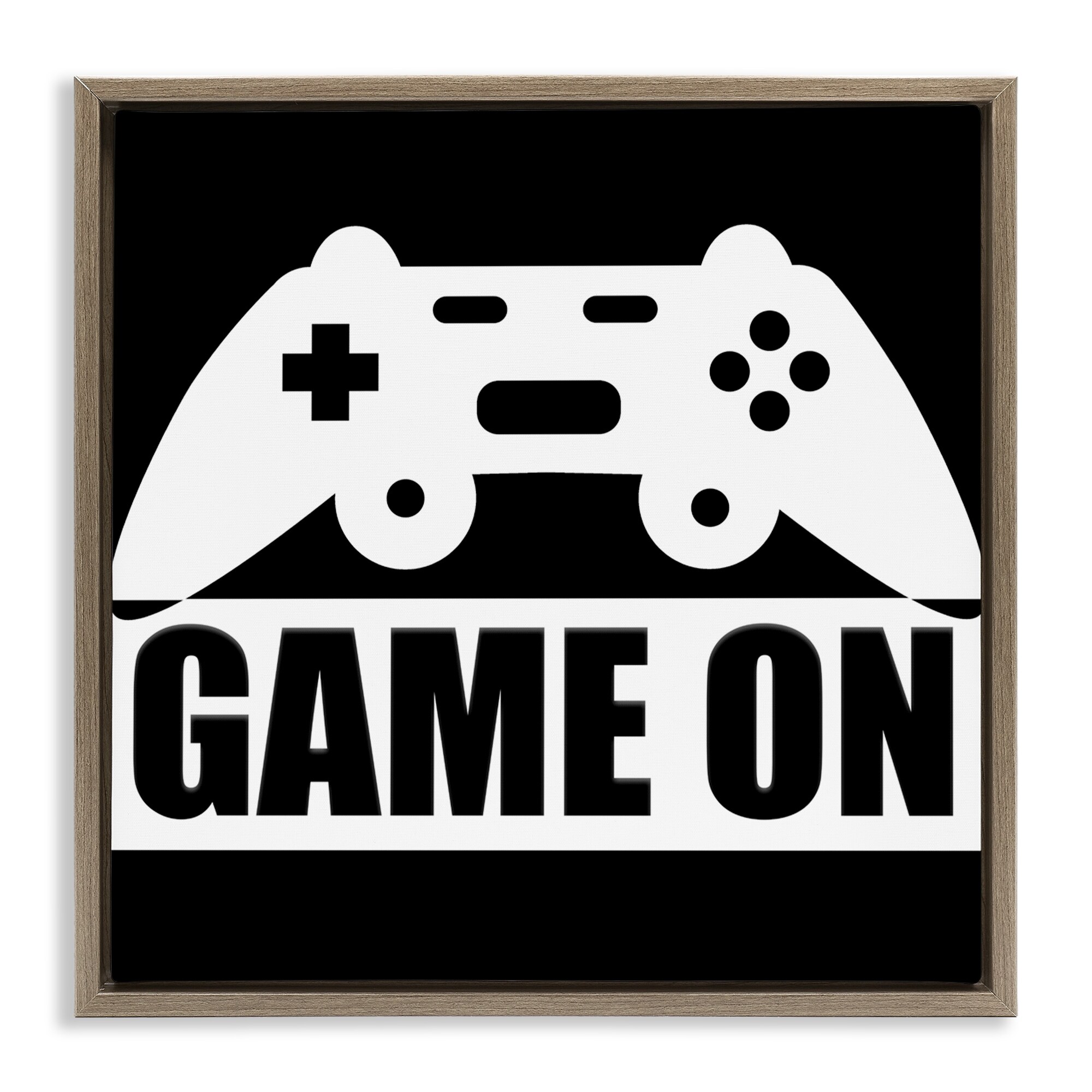 Stupell Game On Retro Black & White Framed Floater Canvas Wall Art Design By Kim Allen