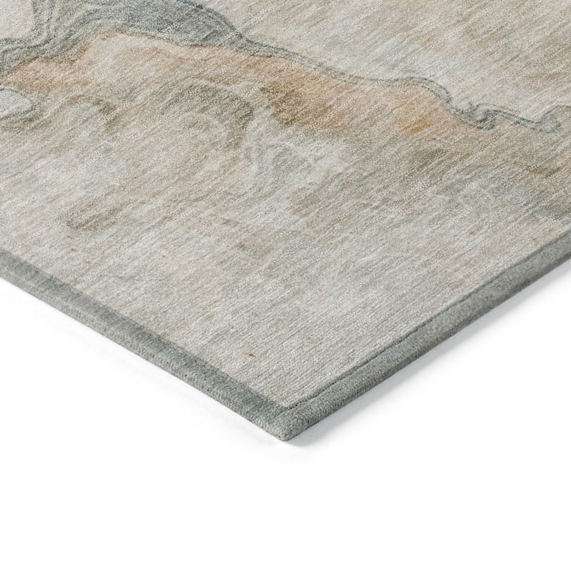HomeRoots Abstract Modern Rectangle Outdoor Rug