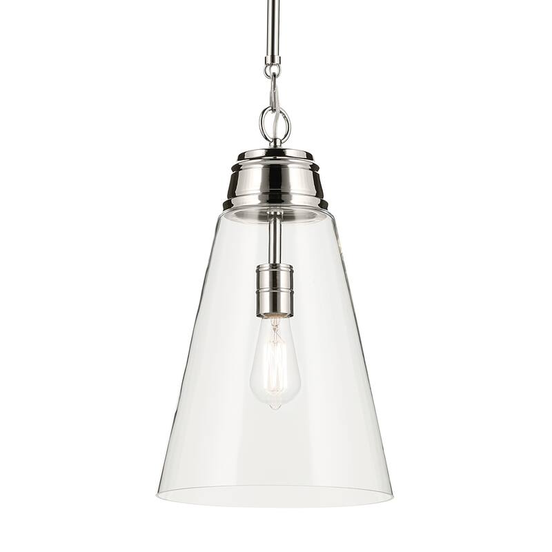 Kichler Lighting Marsailli 19" 1-Light Medium Pendant with Clear Glass in Brushed Nickel - 11.5