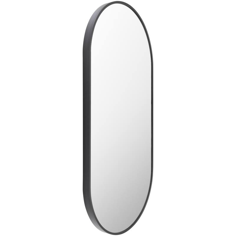 Livabliss Aranya Modern Aluminum Oval Pill-Shaped Accent Mirror
