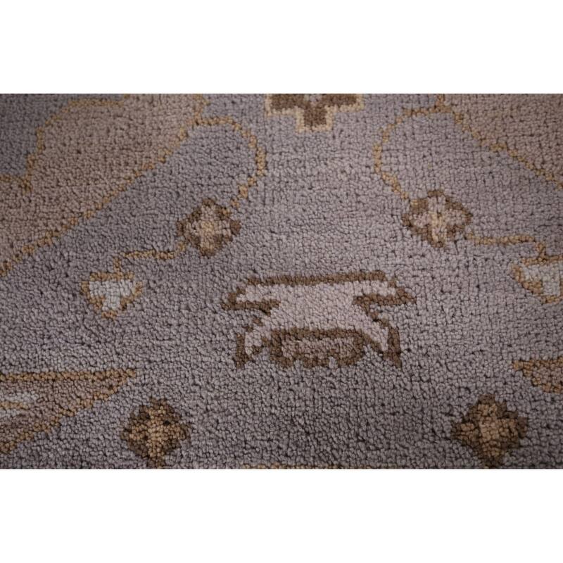 Gray Oushak Indian Area Rug Handmade Transitional Wool Carpet - 8'1"x 9'10"