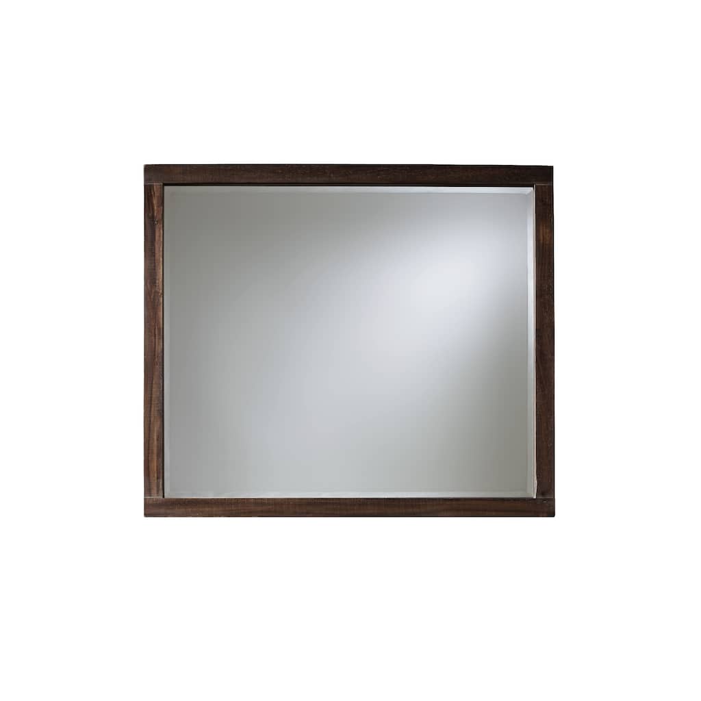 42 Inch Cas Sengon Tekik Wood Dresser Mirror, Rough Hewn, Brown