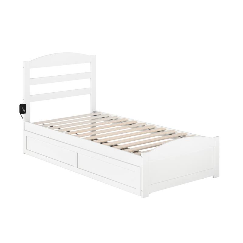 Warren Platform Bed with Footboard and Twin Trundle