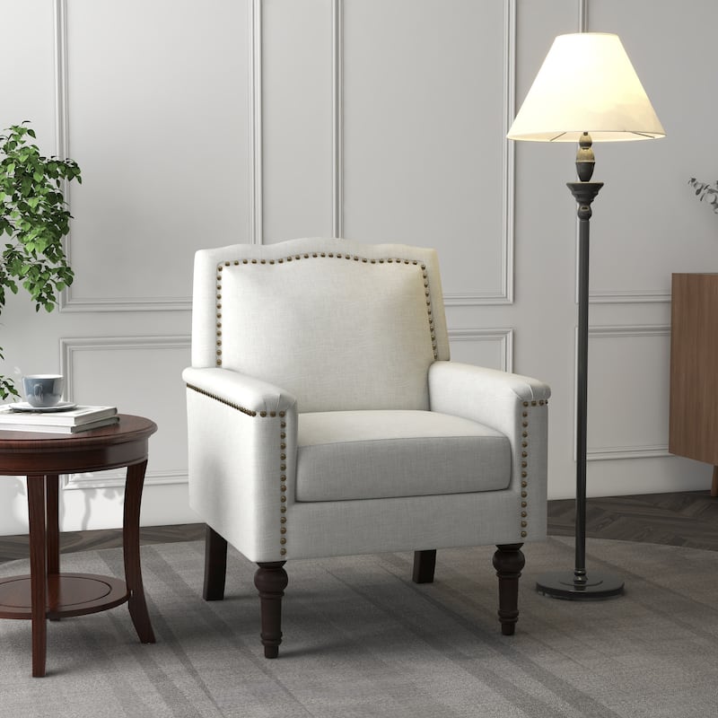 Upholstered Armchair with Nailhead Trims Accent Chair