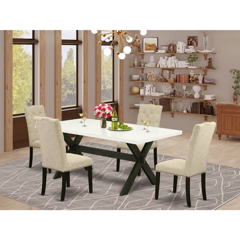 Retro Kitchen Dinette Set - 5 Piece Dining Room Set with Chairs and Table - 72