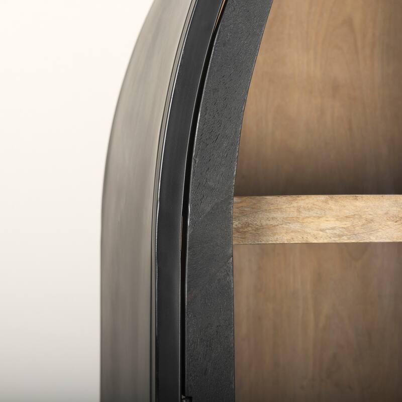 Sloan Black/ Dark Brown Arched Display Dining Cabinet