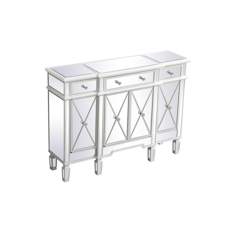 Contemporary 3-drawer 4-door Mirrored Cabinet