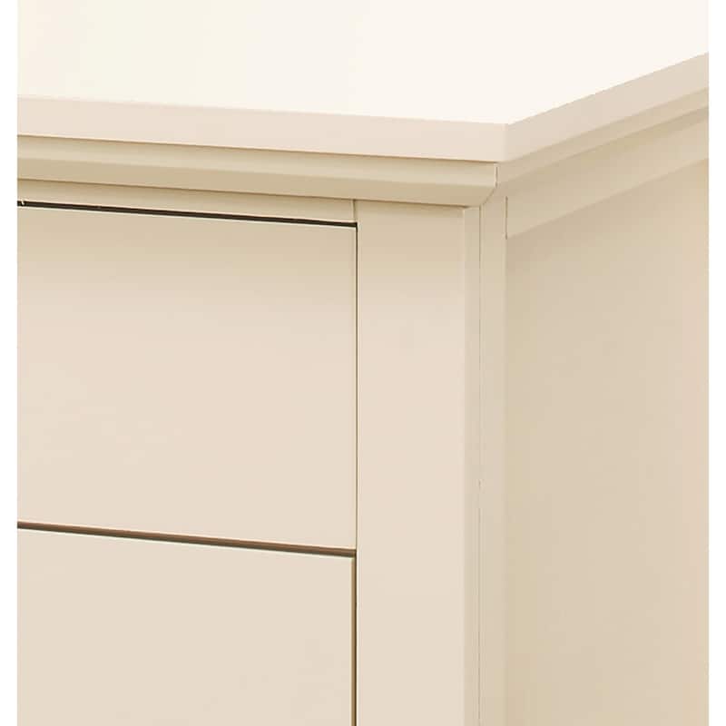 3-Drawer Wooden Nightstand - 26" - Beige