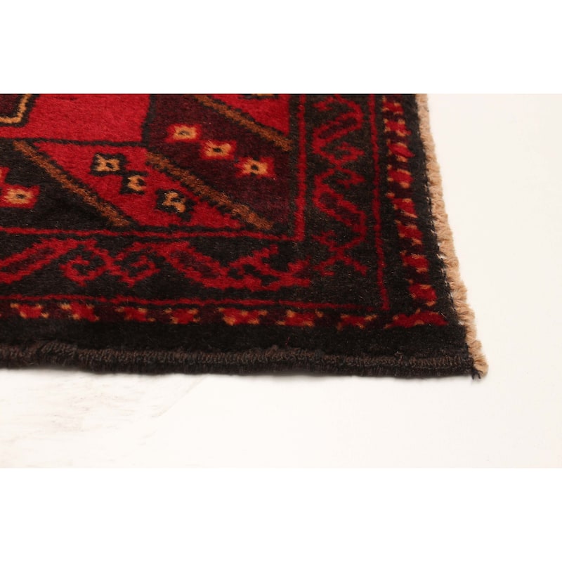 ECARPETGALLERY Hand-knotted Baluch Red Wool Rug - 4'0 x 5'11